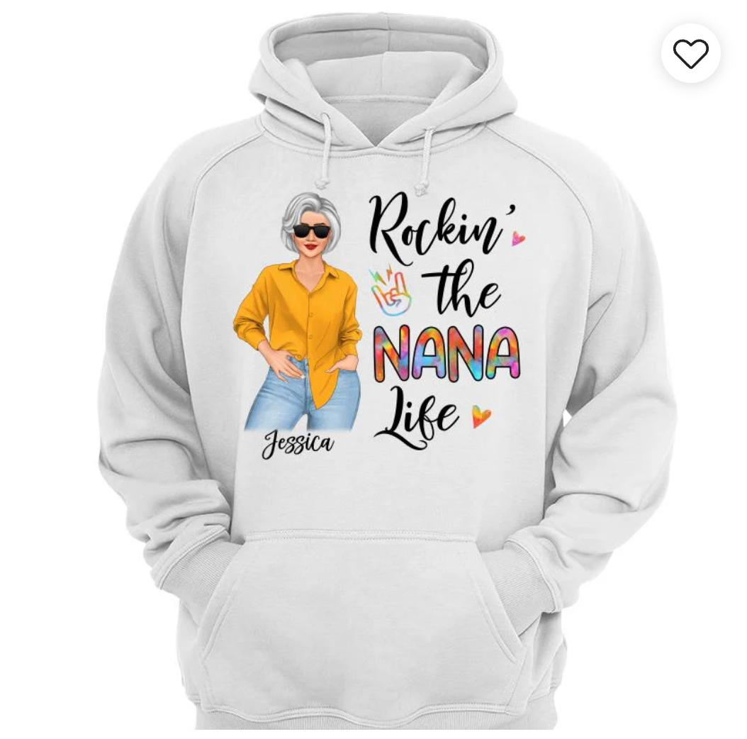 Rockin' Grandma Life Posing Nana Personalized Shirt