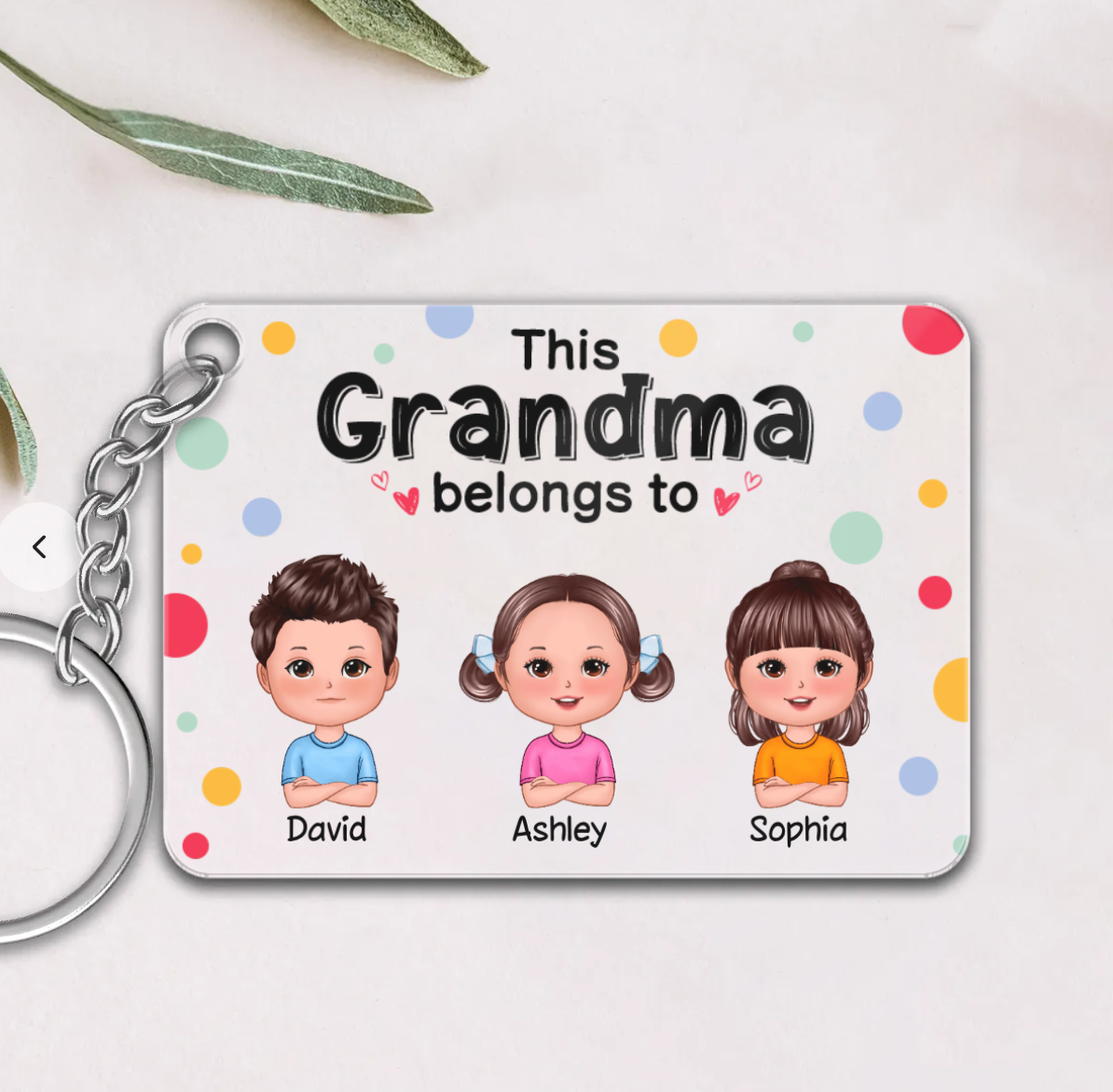 This Grandma Belongs To Cute Doll Kids - Personalized Acrylic Keychain - Gift For Grandma