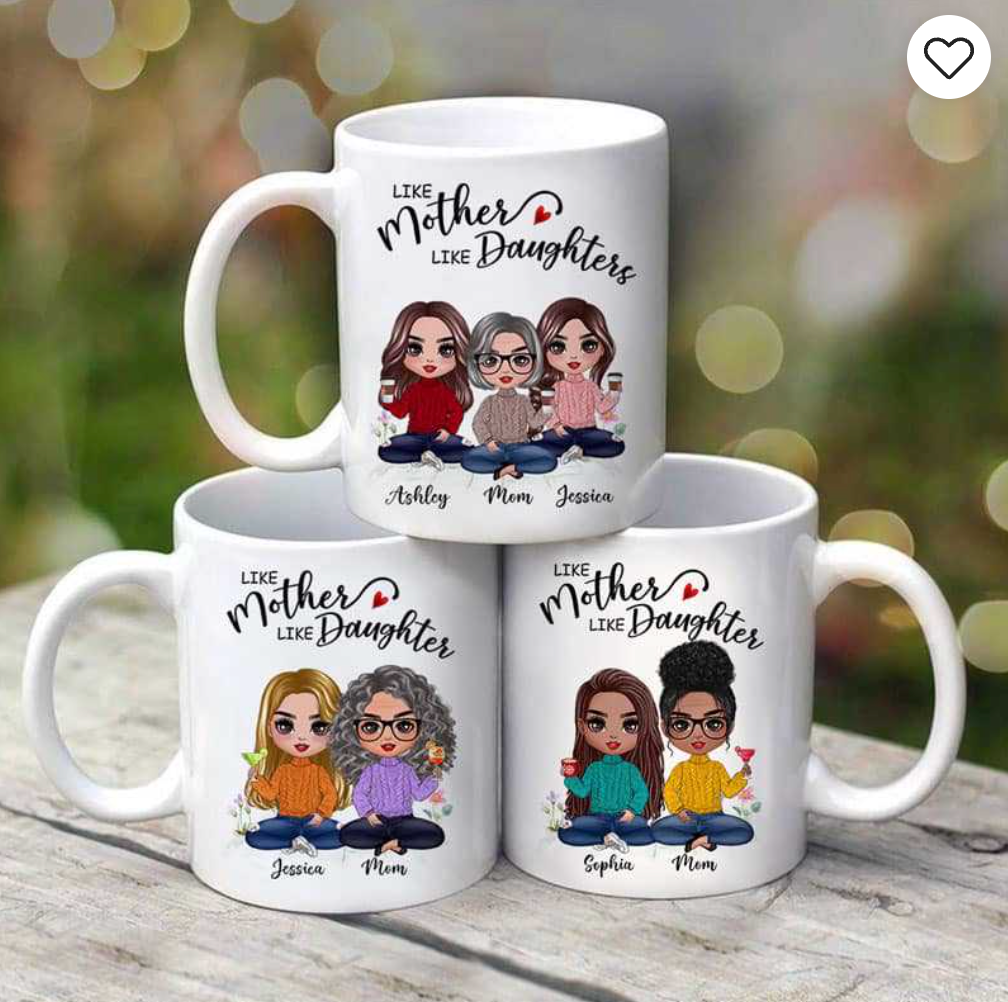 Doll Mother And Daughters - Personalized Mug