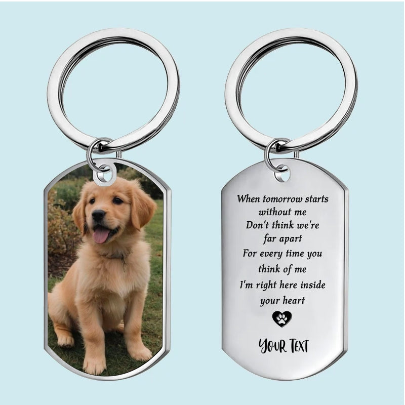 My Furry Angel Upload Photo Keychain, Sympathy Gift