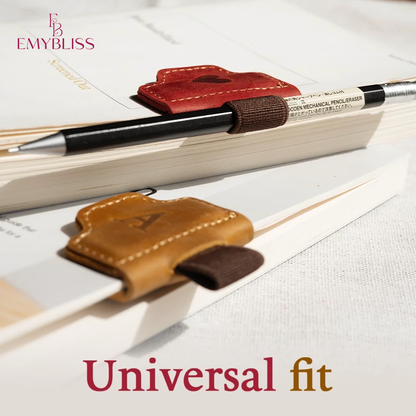 BygoneMark - Personalized Magnetic Leather Pen Holder Bookmark