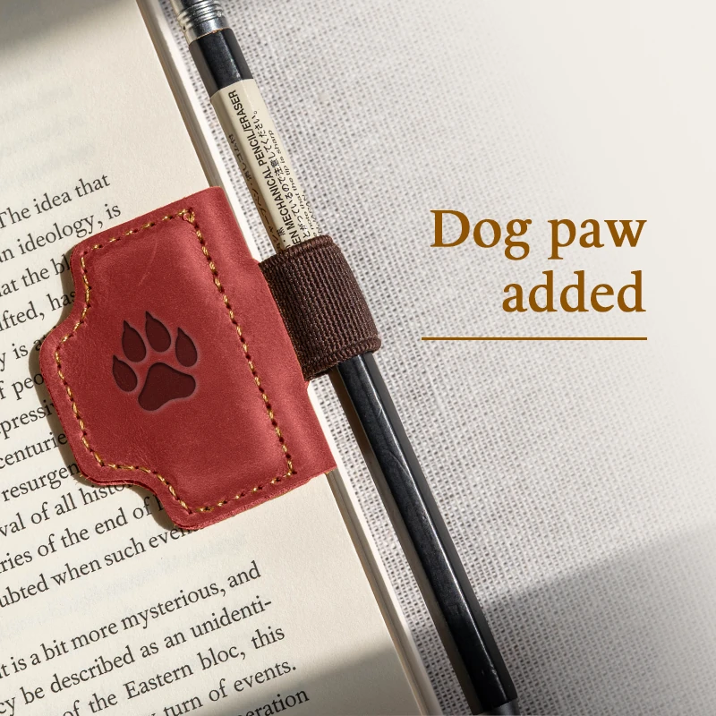 BygoneMark - Personalized Magnetic Leather Pen Holder Bookmark
