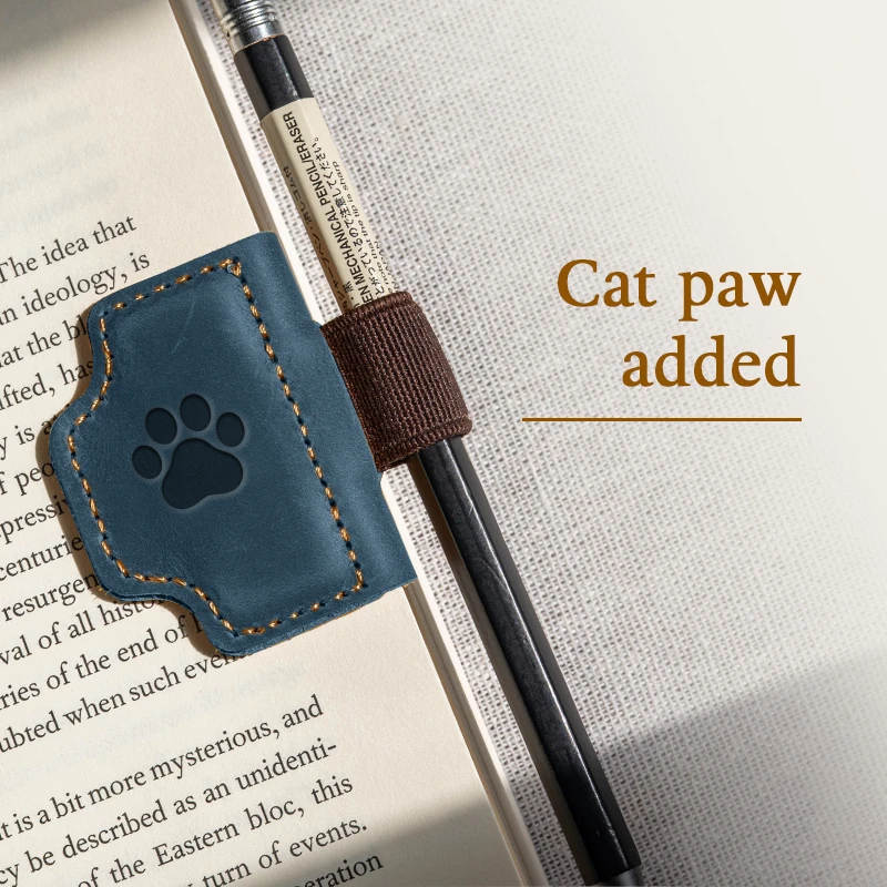 BygoneMark - Personalized Magnetic Leather Pen Holder Bookmark