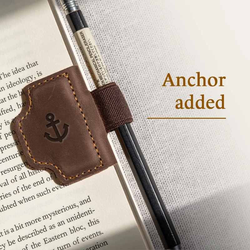 BygoneMark - Personalized Magnetic Leather Pen Holder Bookmark