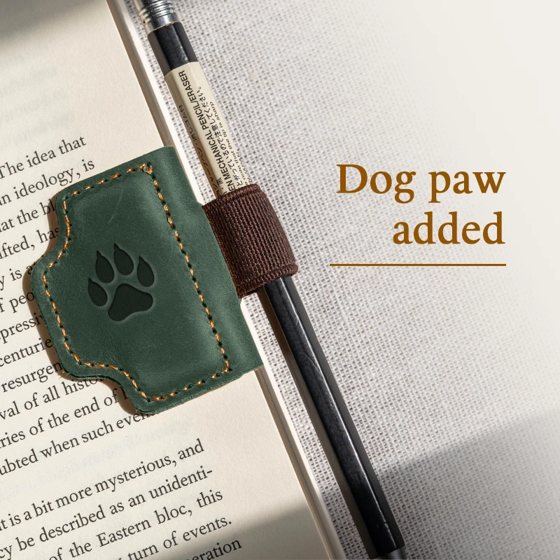 BygoneMark - Personalized Magnetic Leather Pen Holder Bookmark