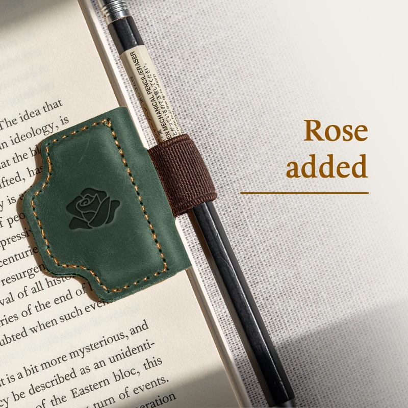 BygoneMark - Personalized Magnetic Leather Pen Holder Bookmark