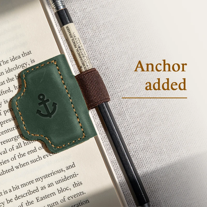 BygoneMark - Personalized Magnetic Leather Pen Holder Bookmark