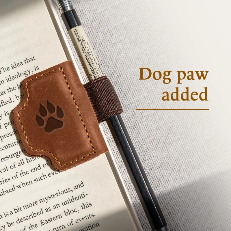 BygoneMark - Personalized Magnetic Leather Pen Holder Bookmark