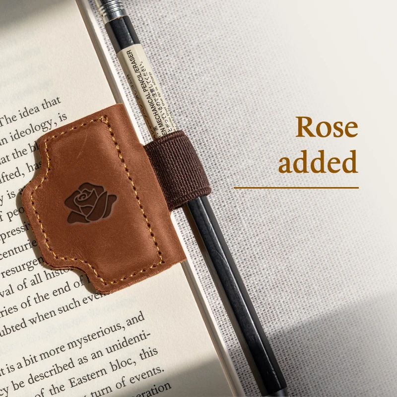 BygoneMark - Personalized Magnetic Leather Pen Holder Bookmark