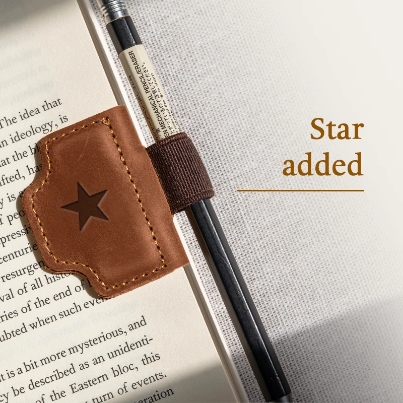 BygoneMark - Personalized Magnetic Leather Pen Holder Bookmark
