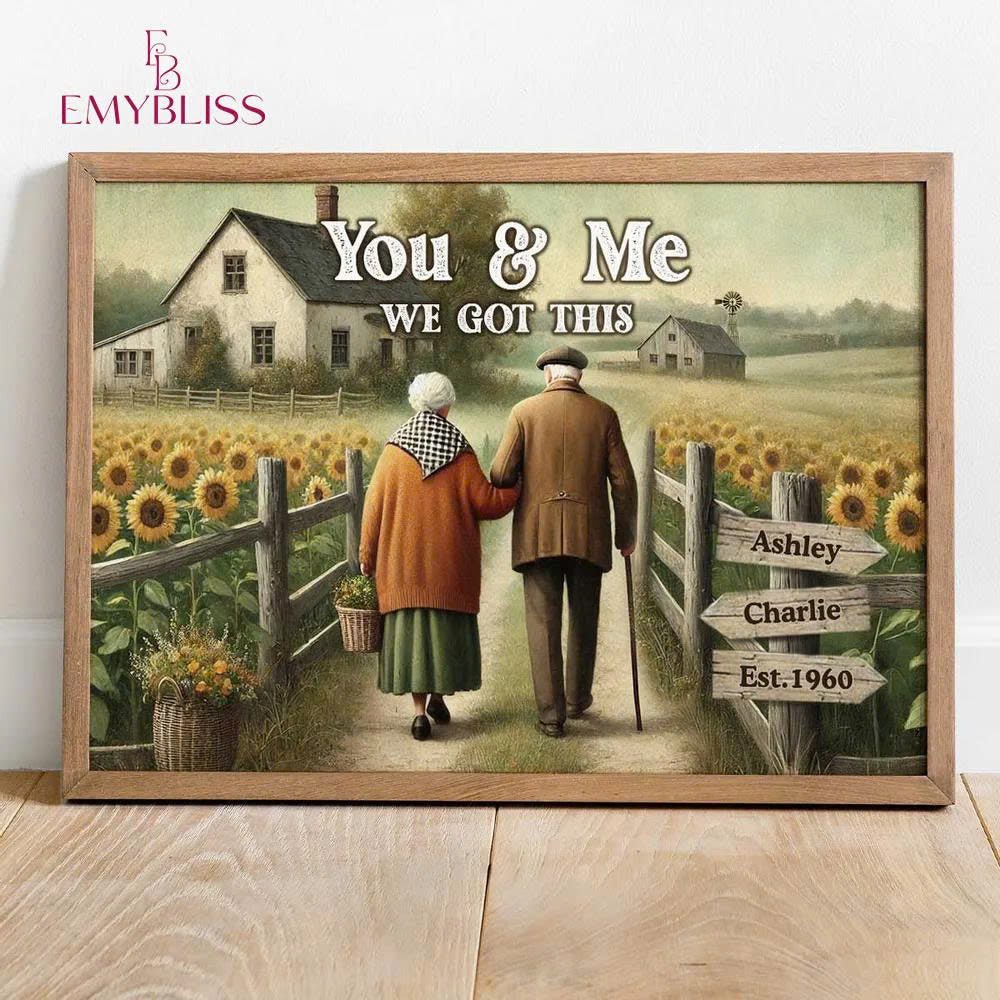 Couple Growing Old Together Personalized Poster, Heartfelt Gift For Him, For Her
