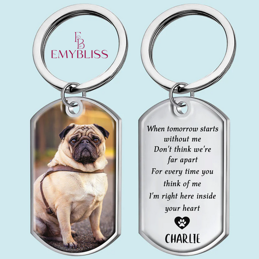 My Furry Angel Upload Photo Keychain, Sympathy Gift