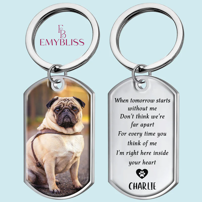 My Furry Angel Upload Photo Keychain, Sympathy Gift