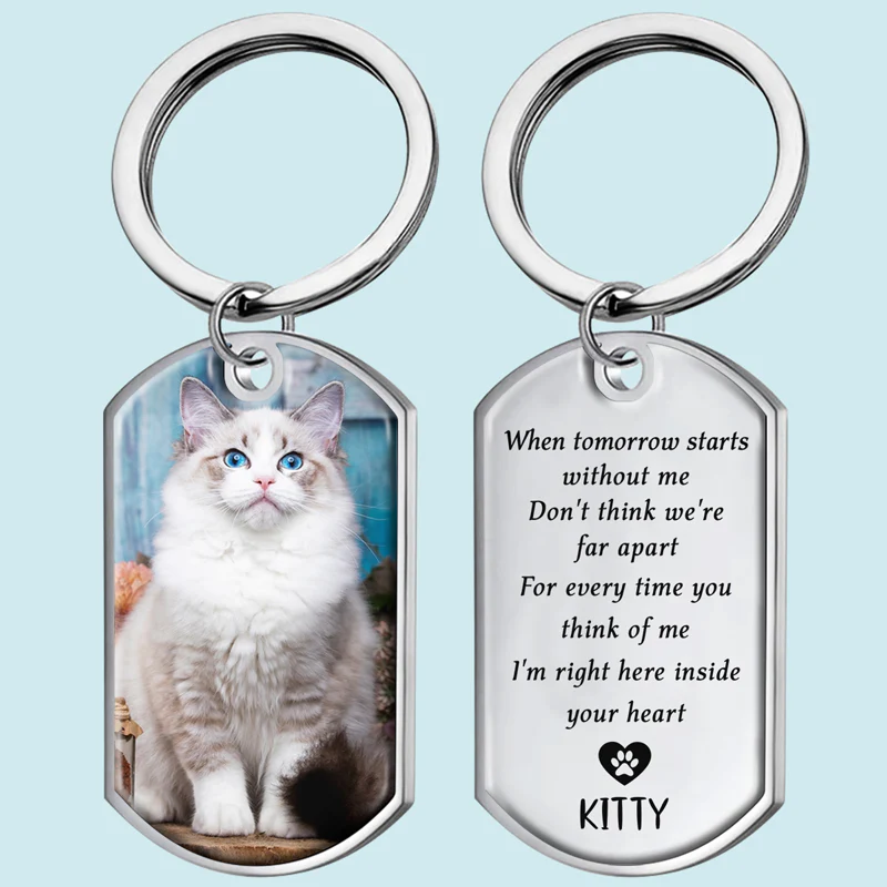 My Furry Angel Upload Photo Keychain, Sympathy Gift