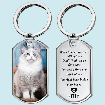 My Furry Angel Upload Photo Keychain, Sympathy Gift