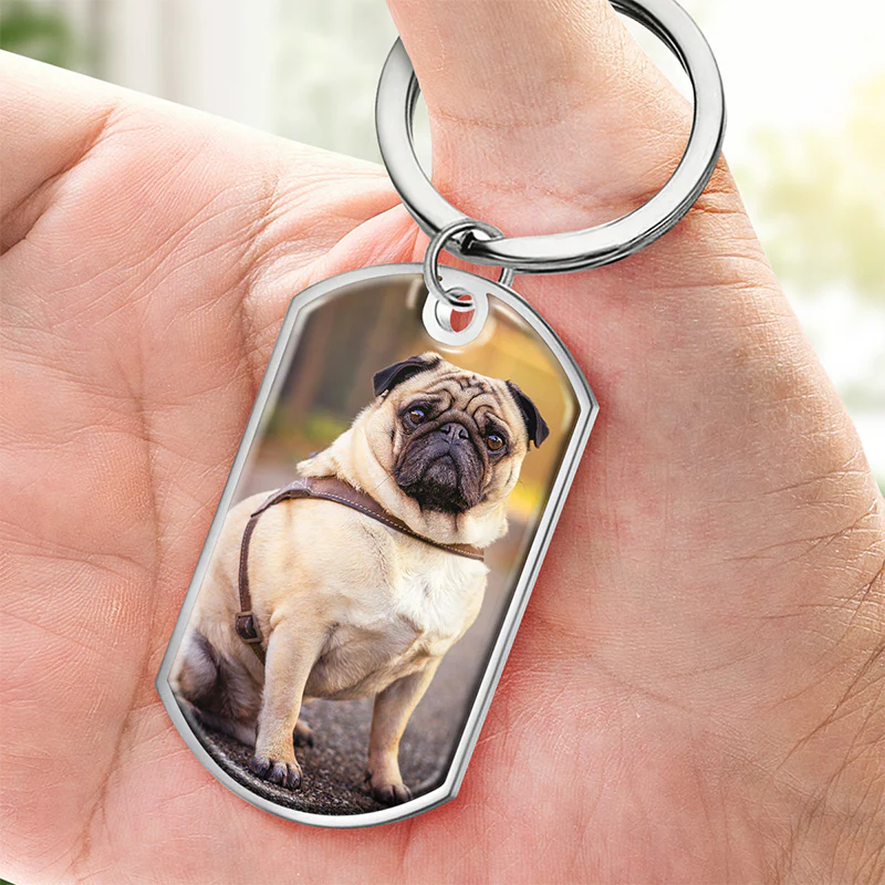 My Furry Angel Upload Photo Keychain, Sympathy Gift