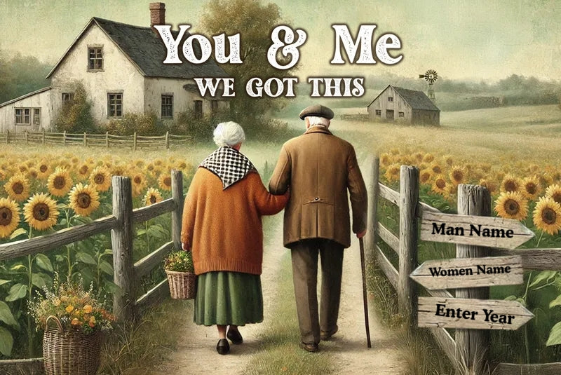 Couple Growing Old Together Personalized Poster, Heartfelt Gift For Him, For Her