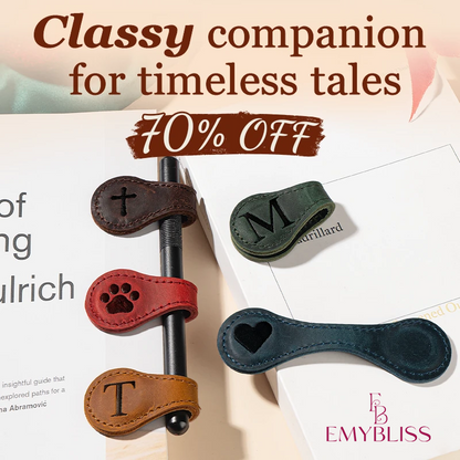TimelessMark - Personalized Magnetic Leather Bookmark