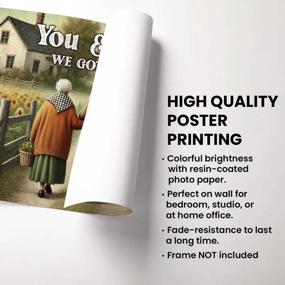 Couple Growing Old Together Personalized Poster, Heartfelt Gift For Him, For Her