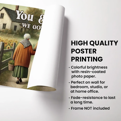 Couple Growing Old Together Personalized Poster, Heartfelt Gift For Him, For Her