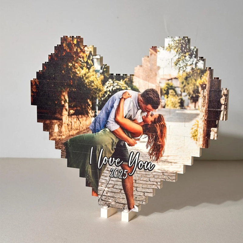 Custom Photo Building Blocks For Couples, Valentine's Gift