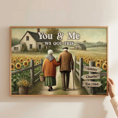Couple Growing Old Together Personalized Poster, Heartfelt Gift For Him, For Her