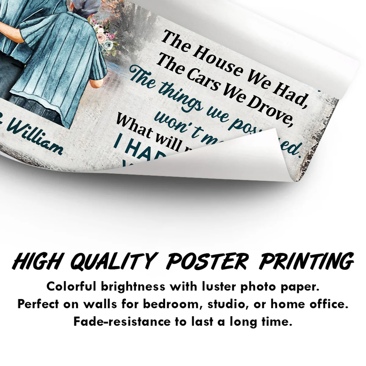 Couple Growing Old Together Personalized Poster, Heartfelt Gift For Him, For Her