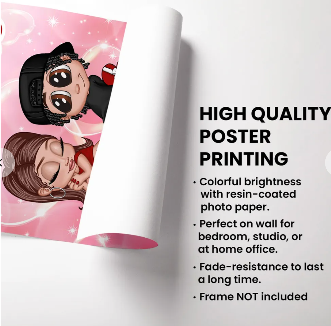 Y2K Couple Personalized Poster, Unique Christmas Gift for Him or Her
