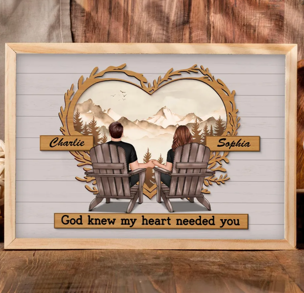 Vintage Style Couple Sitting Personalized Poster