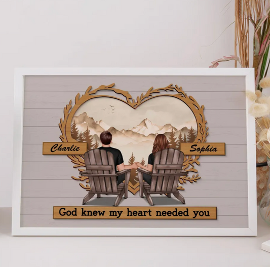 Vintage Style Couple Sitting Personalized Poster