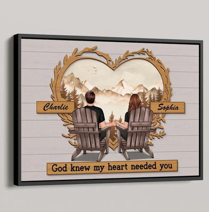 Vintage Style Couple Sitting Personalized Poster