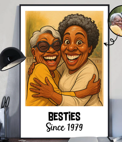 ustom Caricature Portrait from Photo Personalized Poster, Funny Gift for Couples, Friends, Pets, Family