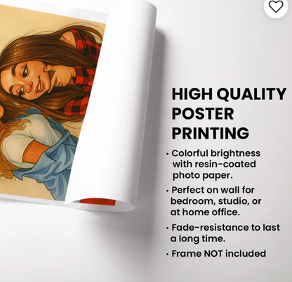 ustom Caricature Portrait from Photo Personalized Poster, Funny Gift for Couples, Friends, Pets, Family