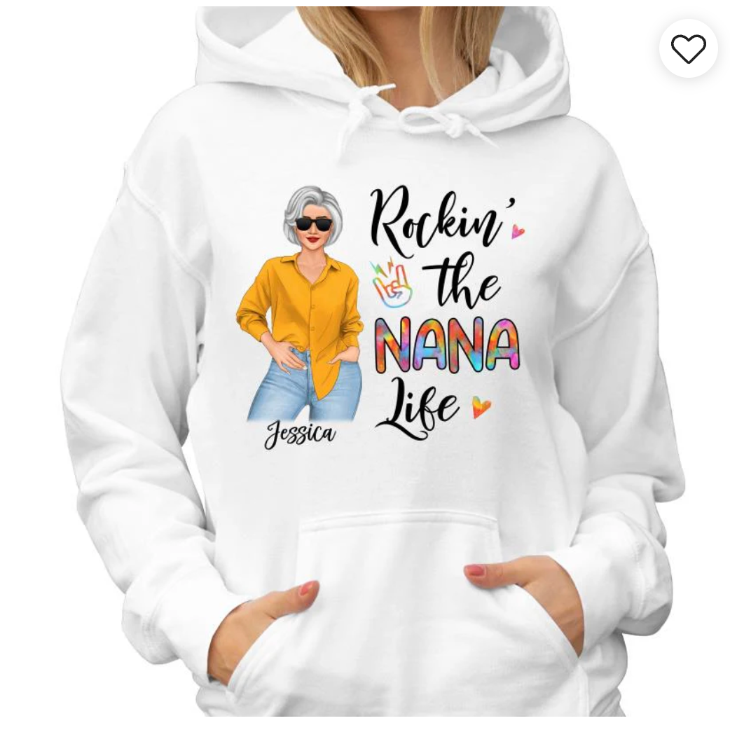 Rockin' Grandma Life Posing Nana Personalized Shirt