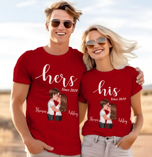 Couple His Her Valentine‘s Day Personalized Matching Shirts [Set of 2 Shirts]