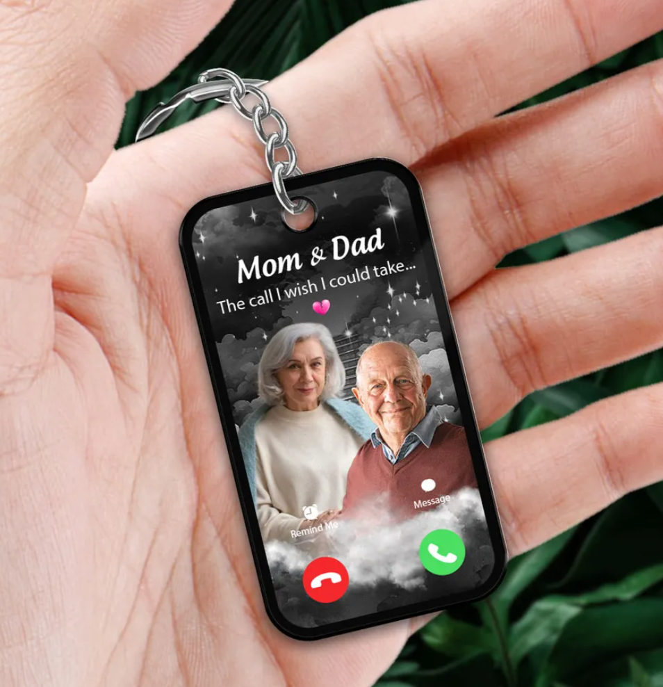 The Call I Wish I Could Take Memorial Sympathy Gift Remembrance Keepsake Multiple Photos Inserted Personalized Acrylic Keychain