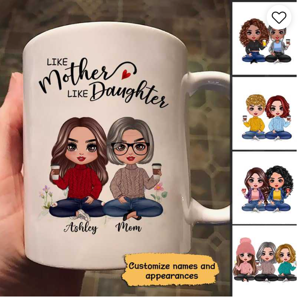 Doll Mother And Daughters - Personalized Mug