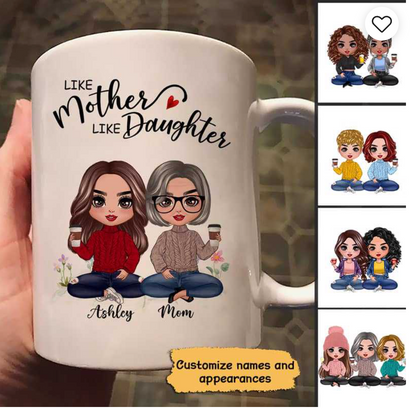 Doll Mother And Daughters - Personalized Mug