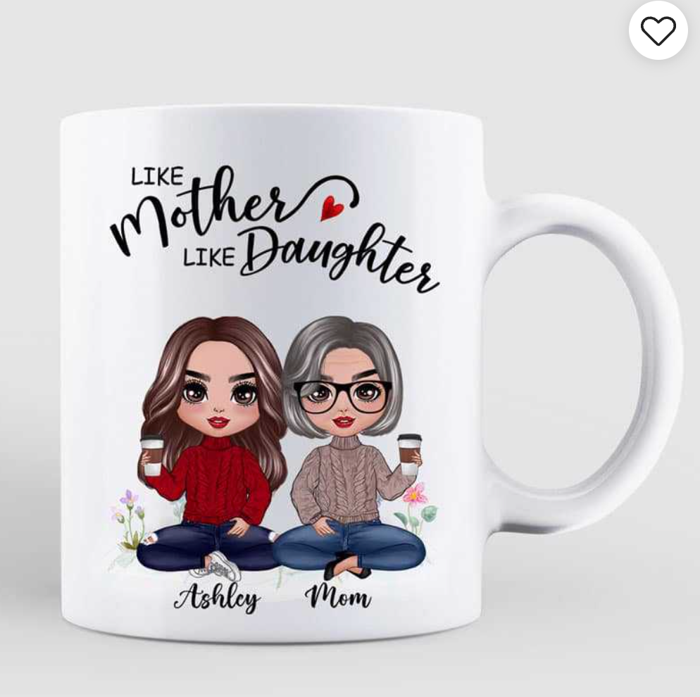 Doll Mother And Daughters - Personalized Mug