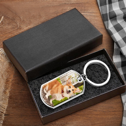 My Furry Angel Upload Photo Keychain, Sympathy Gift