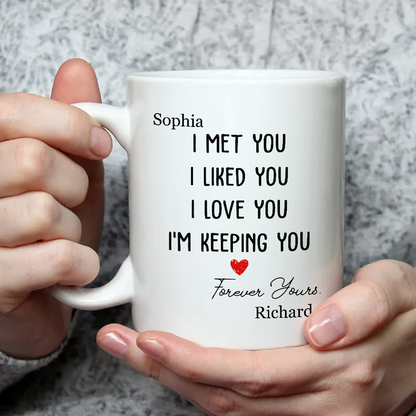 I Met You I Liked You - Personalized Custom Coffee Mug, Valentine's Gift