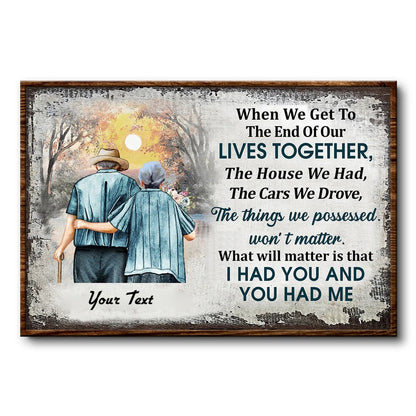 Couple Growing Old Together Personalized Poster, Heartfelt Gift For Him, For Her