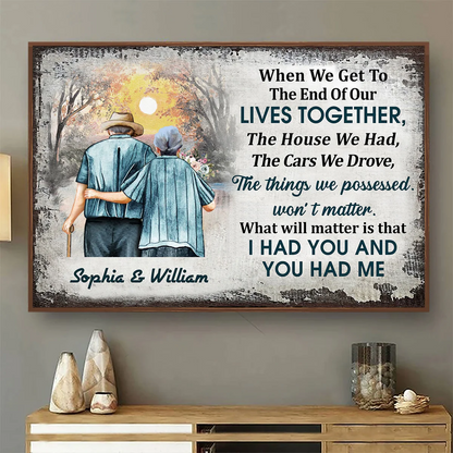 Couple Growing Old Together Personalized Poster, Heartfelt Gift For Him, For Her