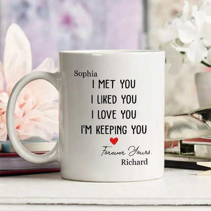 I Met You I Liked You - Personalized Custom Coffee Mug, Valentine's Gift