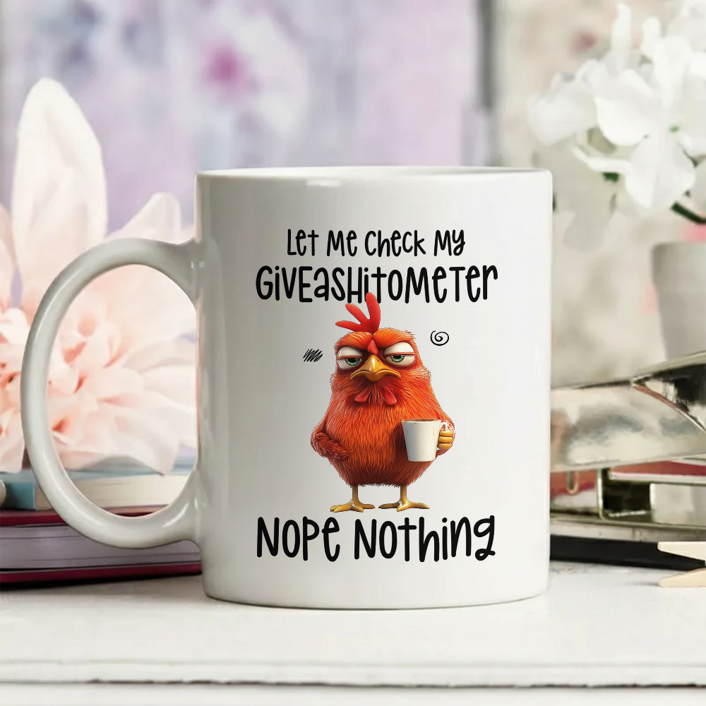 Let Me Check My Giveashitometer Nope Nothing - Personalized Mug - Fun Gifts For Coworkers, Friends, Family