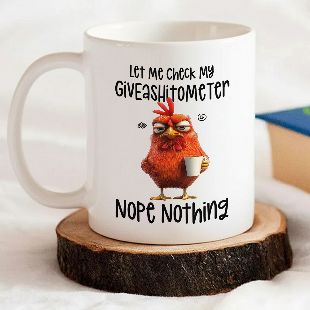 Let Me Check My Giveashitometer Nope Nothing - Personalized Mug - Fun Gifts For Coworkers, Friends, Family