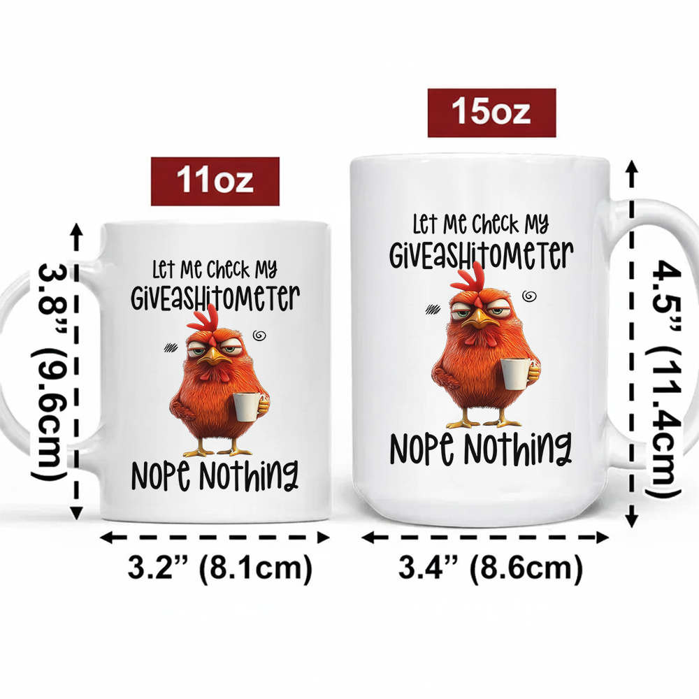Let Me Check My Giveashitometer Nope Nothing - Personalized Mug - Fun Gifts For Coworkers, Friends, Family
