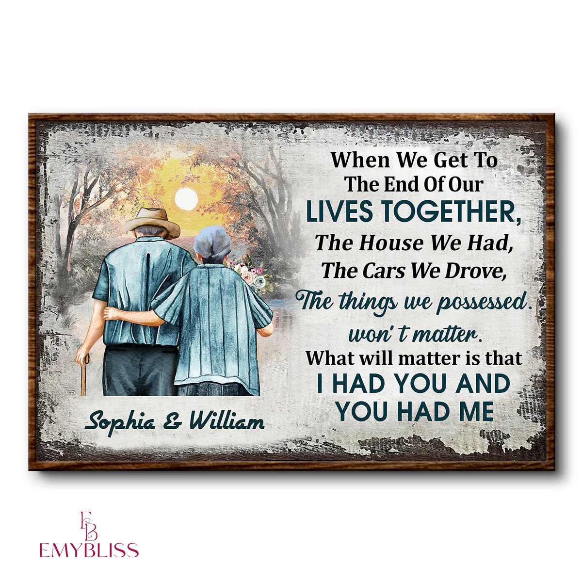 Couple Growing Old Together Personalized Poster, Heartfelt Gift For Him, For Her